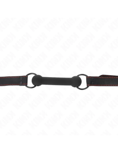 KINK - BONE GAG WITH LEATHERETTE STRAP BLACK ADJUSTABLE 41-57 CM