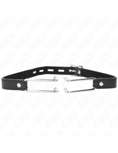 KINK - METAL HOOK GAG 11.5 CM WITH LEATHERETTE STRAP ADJUSTABLE 39-58 CM X 2 CM