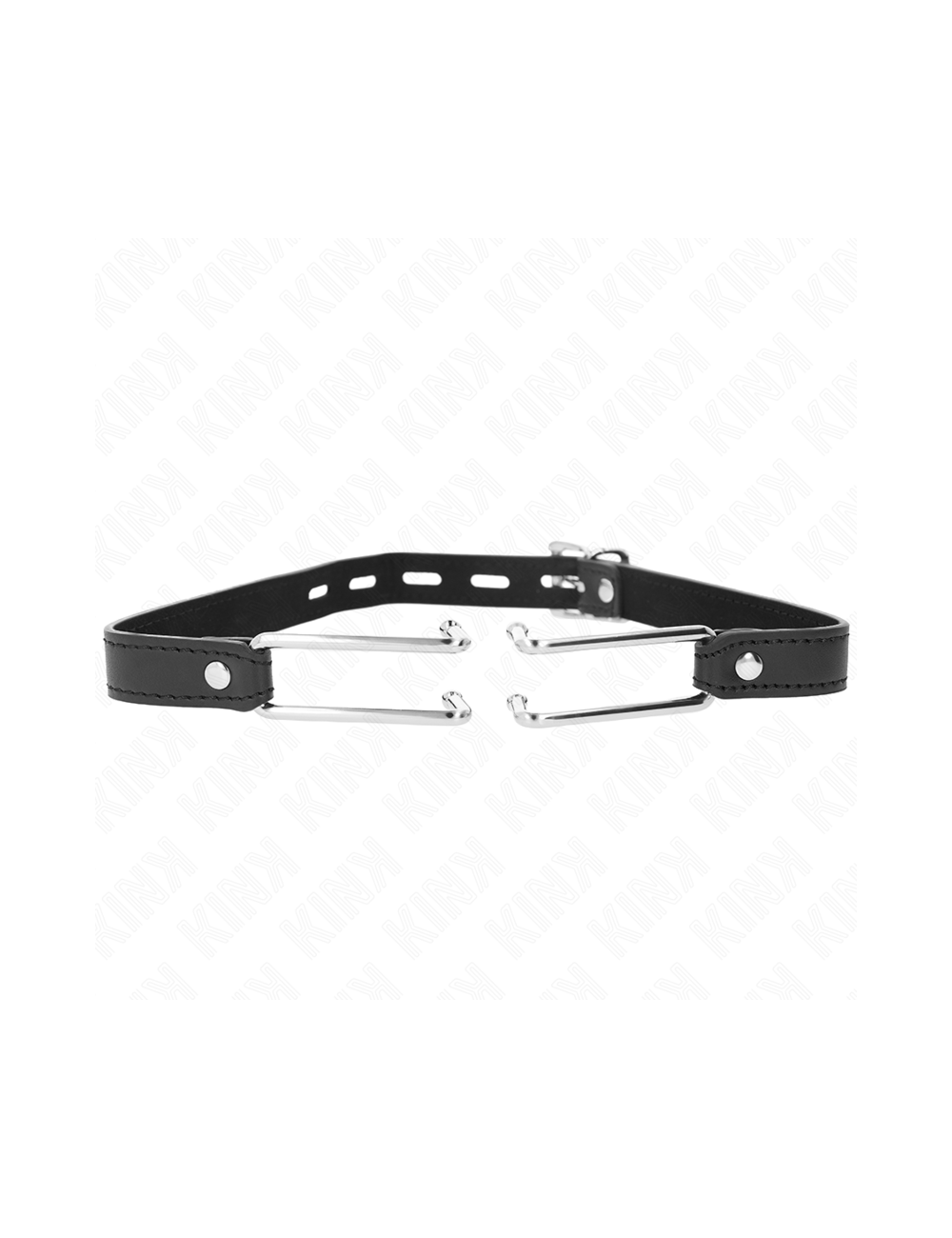 KINK - METAL HOOK GAG 11.5 CM WITH LEATHERETTE STRAP ADJUSTABLE 39-58 CM X 2 CM