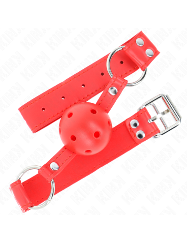 KINK - COMPLETE RED HOLLOW HARD BALL GAG 62 x 2 CM
