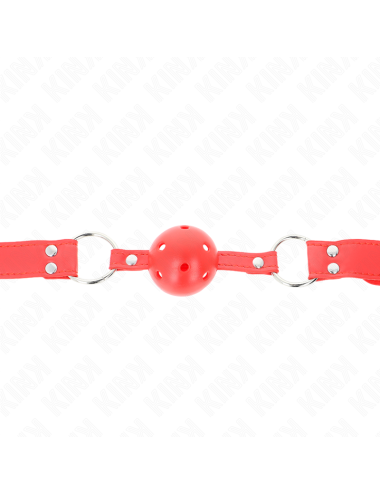 KINK - COMPLETE RED HOLLOW HARD BALL GAG 62 x 2 CM