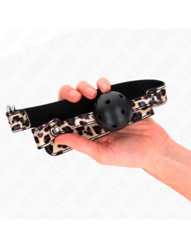 KINK - LEOPARD BREATHABLE BALL 4.5 CM GAG 65 x 2.5 CM