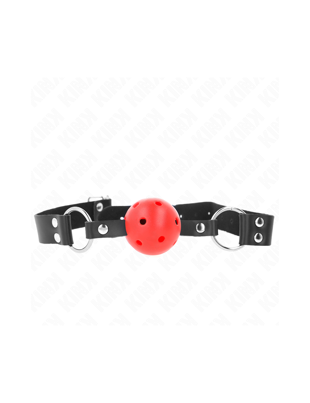 KINK - BREATHABLE BALL 4 CM GAG WITH DOUBLE RIVET RED 62.5 x 2.5 CM ADJUSTABLE 42-58 CM