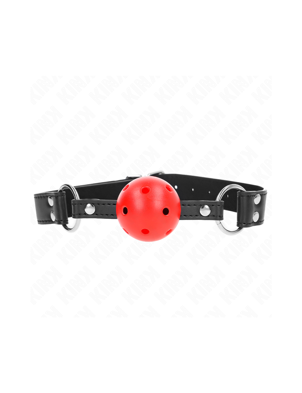 KINK - BREATHABLE BALL 4 CM GAG WITH DOUBLE RIVET LEATHER 62.5 x 2.5 CM ADJUSTABLE 42-58 CM