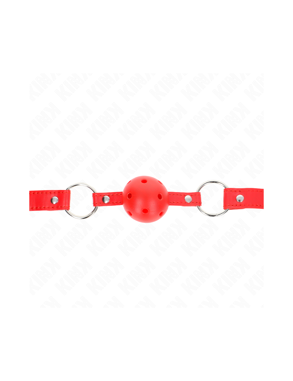 KINK - BREATHABLE BALL 4 CM GAG WITH DOUBLE RIVET MODEL 1 RED 62.5 x 2.5 CM ADJUSTABLE 42-58 CM