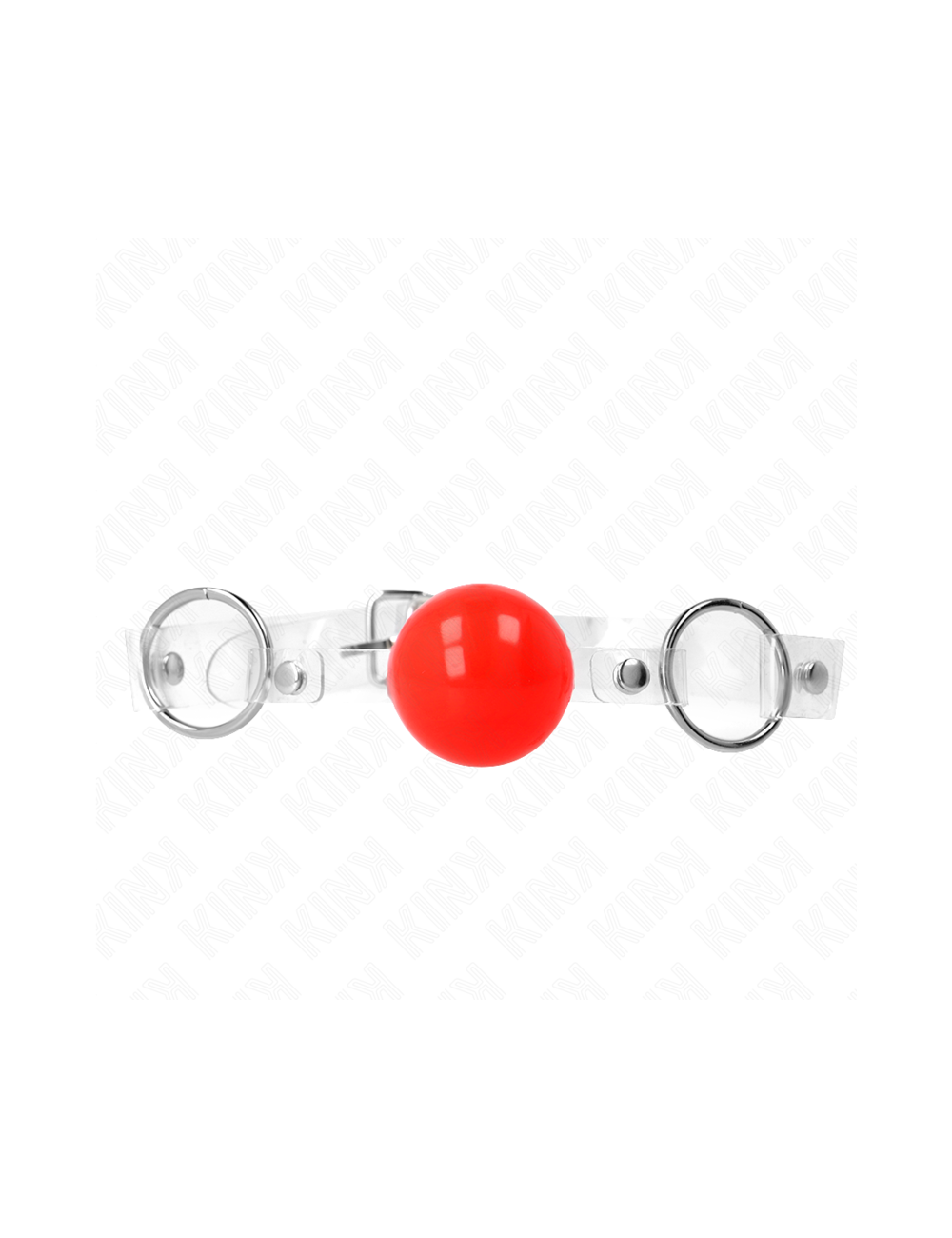 KINK - RED TRANSPARENT PVC BALL 4 CM GAG ADJUSTABLE