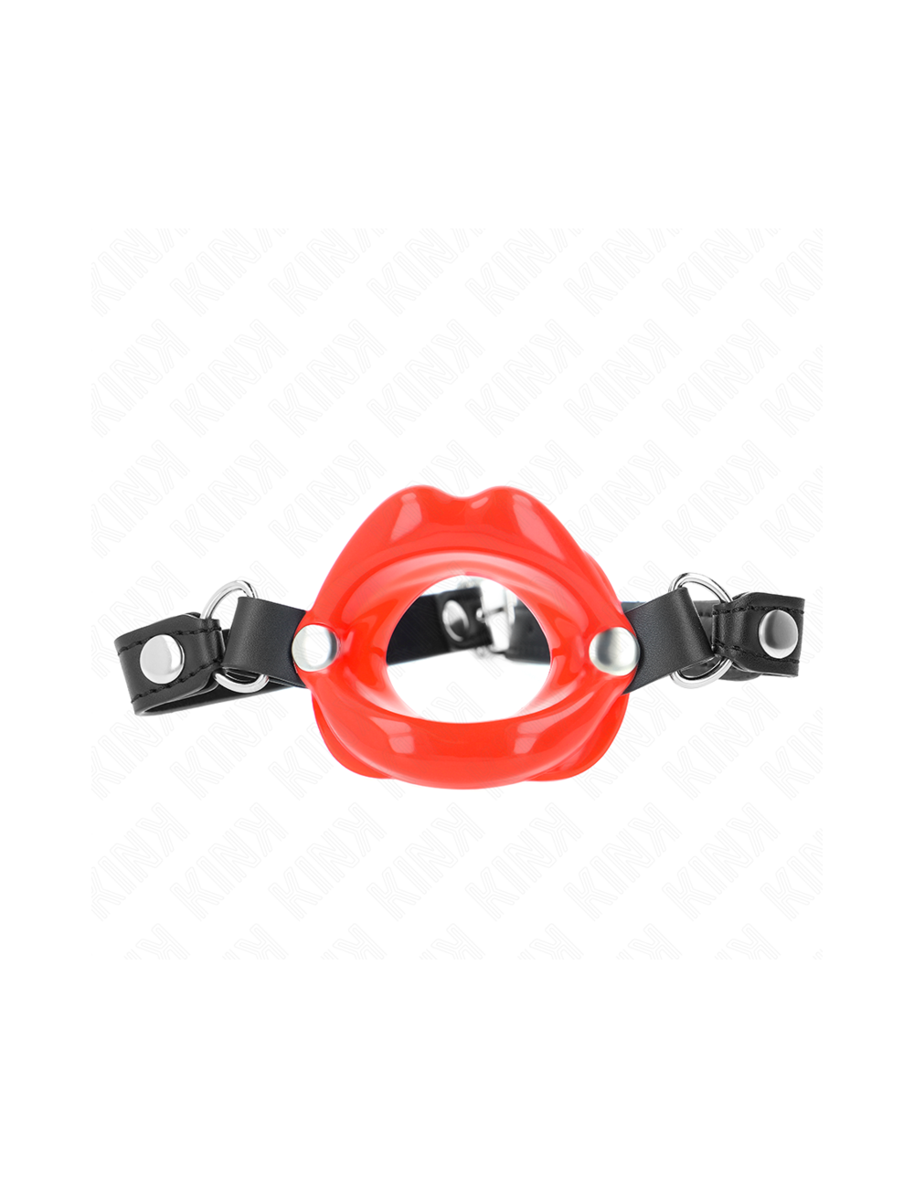 KINK - LIP 8 CM GAG WITH RED LEATHERETTE STRAP 63 x 2 CM ADJUSTABLE 39-58 CM