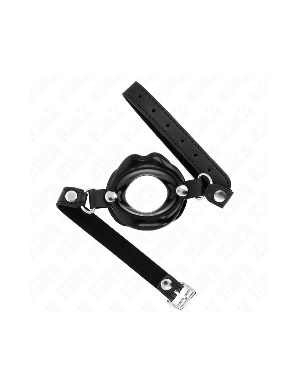 KINK - LIP 8 CM GAG WITH BLACK LEATHERETTE STRAP 63 x 2 CM ADJUSTABLE 39-58 CM