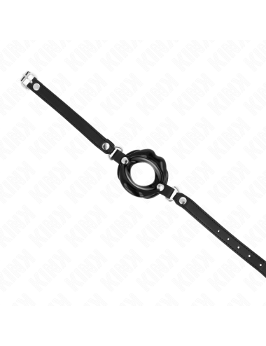 KINK - LIP 8 CM GAG WITH BLACK LEATHERETTE STRAP 63 x 2 CM ADJUSTABLE 39-58 CM