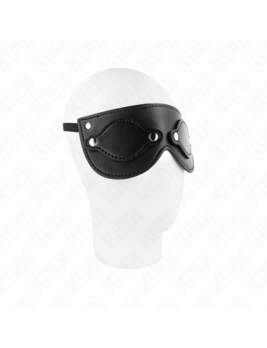KINK - LEATHERETTE MASK WITH DETACHABLE EYE COVERS 22 x 9 CM