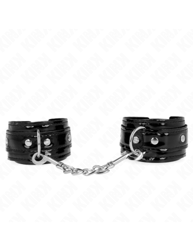 KINK - SHINY NEOPRENE WRIST CUFFS ADJUSTABLE 17-24 CM X 4.5 CM