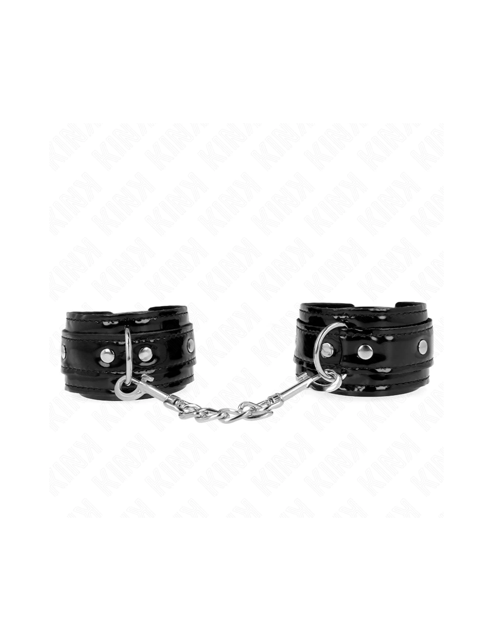 KINK - SHINY NEOPRENE WRIST CUFFS ADJUSTABLE 17-24 CM X 4.5 CM