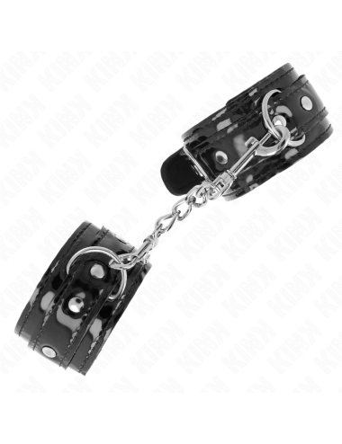 KINK - SHINY NEOPRENE WRIST CUFFS ADJUSTABLE 17-24 CM X 4.5 CM