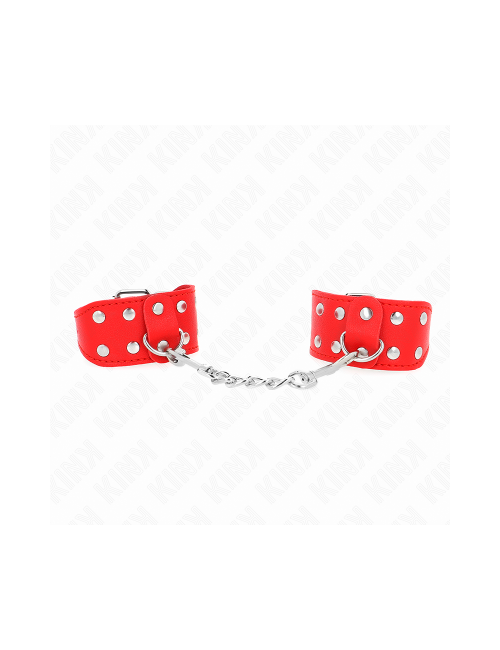 KINK - WRISTBANDS WITH DOUBLE LINE OF ADJUSTABLE STUDS RED