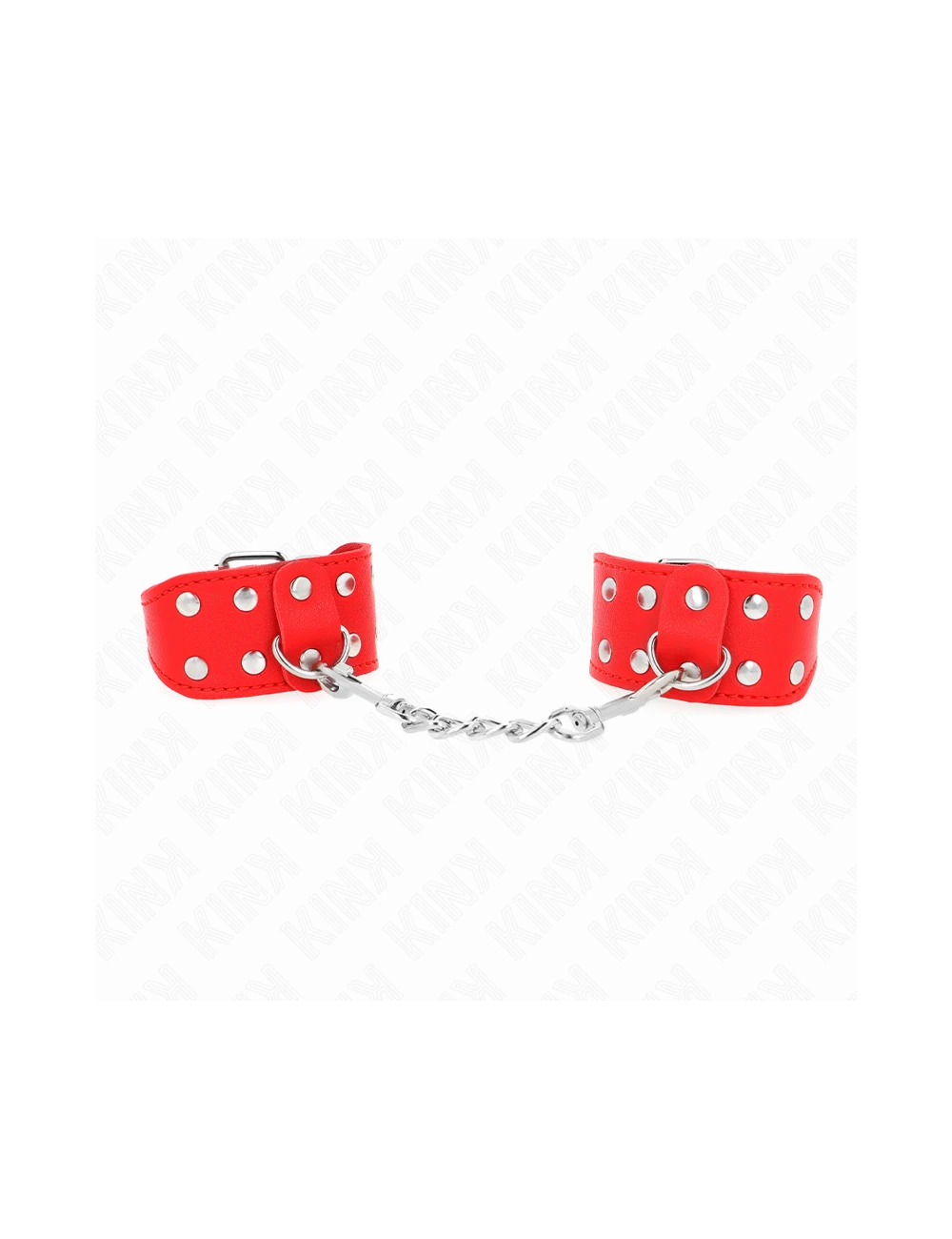 KINK - WRISTBANDS WITH DOUBLE LINE OF ADJUSTABLE STUDS RED