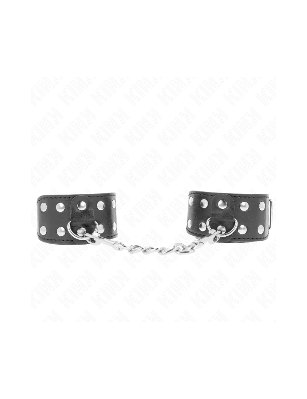 KINK - WRISTBANDS WITH DOUBLE LINE OF ADJUSTABLE STUDS BLACK
