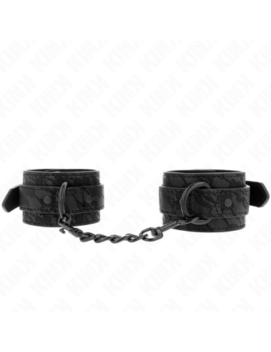 KINK - DARK LACE COVERED WRIST CUFFS ADJUSTABLE BLACK 19-26 CM
