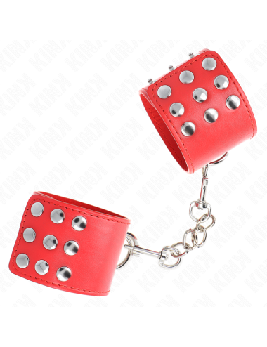 KINK - WRIST RESTRAINTS WITH SNAP FASTEN RED ADJUSTABLE 19-24 CM X 5.5 CM