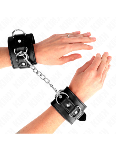 KINK - 3 D-RING WRIST RESTRAINTS ADJUSTABLE BLACK 17.5-25 CM X 6 CM