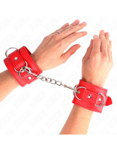 KINK - 3 D-RING WRIST RESTRAINTS ADJUSTABLE RED 17.5-25 CM X 6 CM