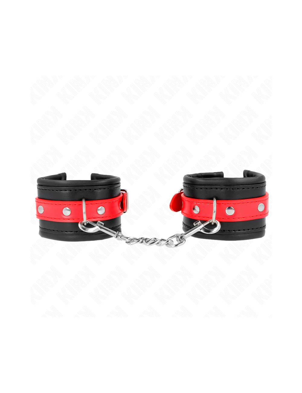 KINK - WRIST RESTRAINTS BLACK WITH RED BELT ADJUSTABLE 17-28 CM X 6 CM