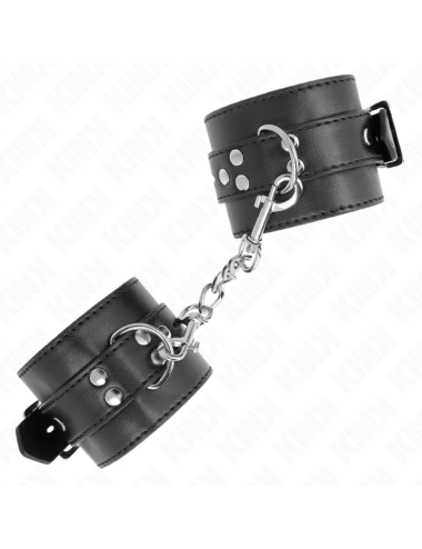 KINK - WRIST RESTRAINTS BLACK WITH BLACK BELT ADJUSTABLE 17-28 CM X 6 CM