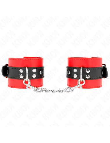 KINK - WRIST RESTRAINTS RED WITH BLACK BELT ADJUSTABLE 17-28 CM X 6 CM