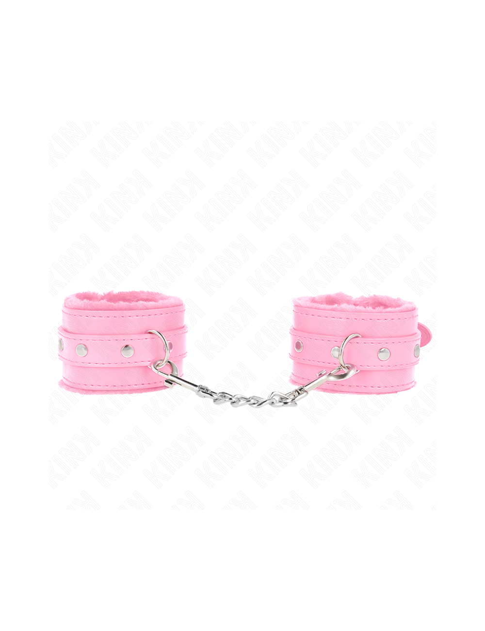 KINK - PREMIUM FUR LINED WRIST RESTRAINTS PINK WITH PINK BELT ADJUSTABLE 17-29 CM X 6 CM