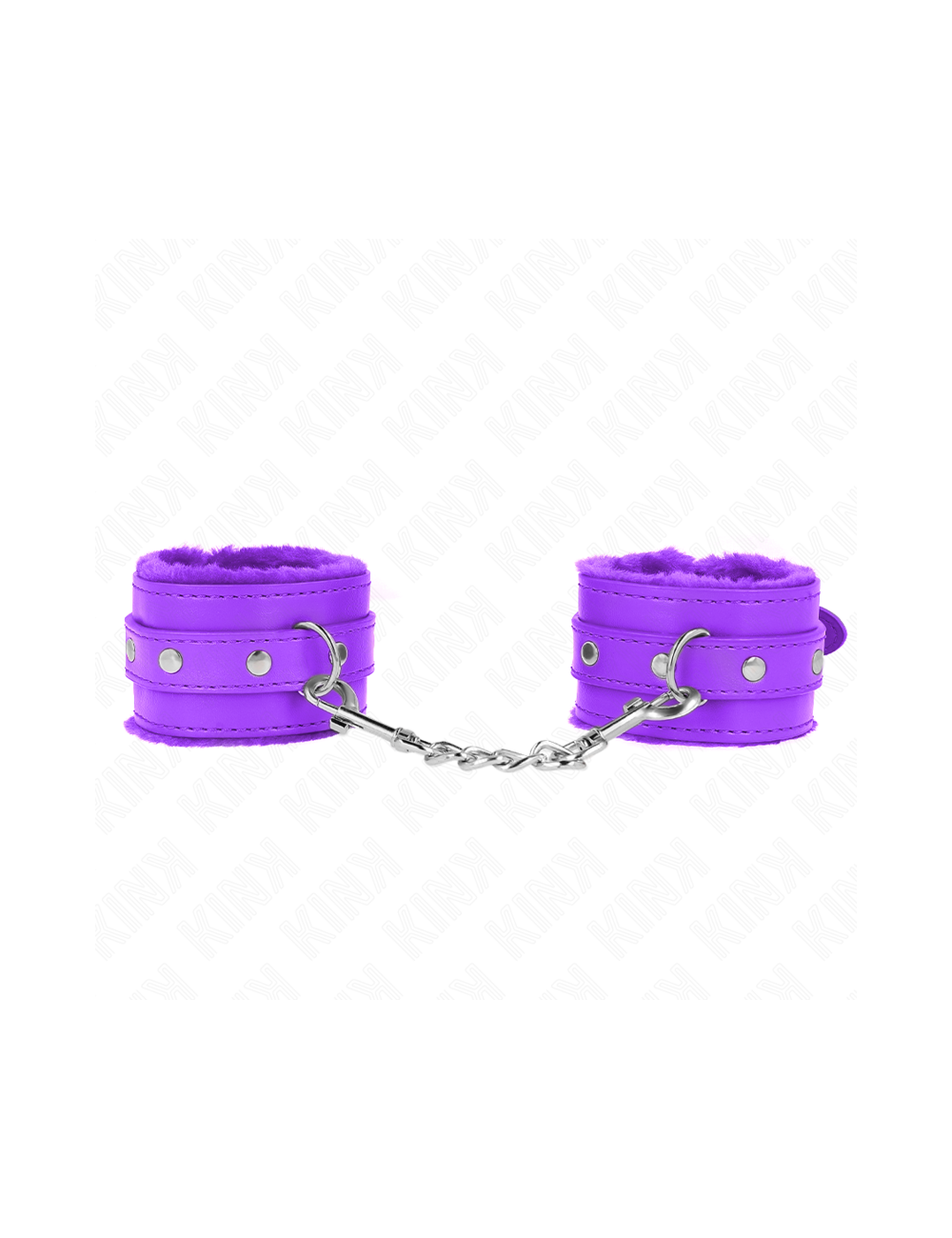 KINK - PREMIUM FUR LINED WRIST RESTRAINTS PURPLE WITH PURPLE BELT ADJUSTABLE 17-29 CM X 6 CM