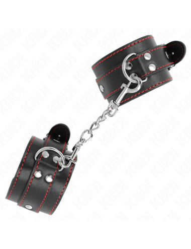 KINK - WRIST RESTRAINTS BLACK WITH RED LINING ADJUSTABLE 20-28 CM X 5.5 CM