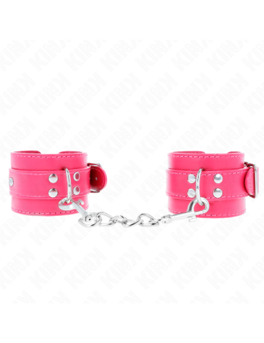 KINK - WRIST RESTRAINTS RASPBERRY ROSE WITH RASPBERRY ROSE LINING ADJUSTABLE 20-28 CM X 5.5 CM
