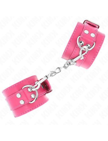 KINK - WRIST RESTRAINTS RASPBERRY ROSE WITH RASPBERRY ROSE LINING ADJUSTABLE 20-28 CM X 5.5 CM