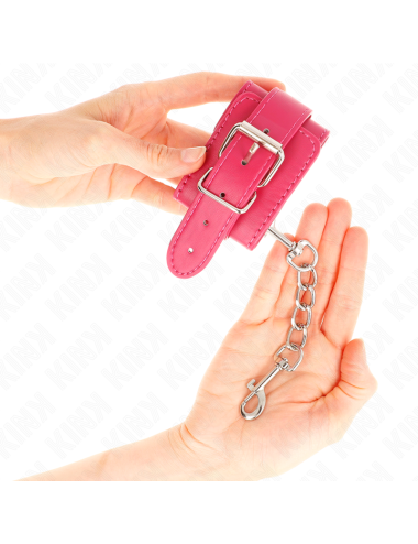 KINK - WRIST RESTRAINTS RASPBERRY ROSE WITH RASPBERRY ROSE LINING ADJUSTABLE 20-28 CM X 5.5 CM