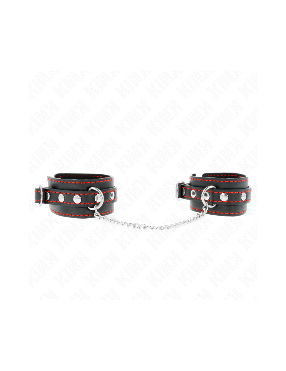 KINK - SMALL WRIST RESTRAINTS BLACK WITH RED LINING ADJUSTABLE 14-24 CM X 3.5 CM