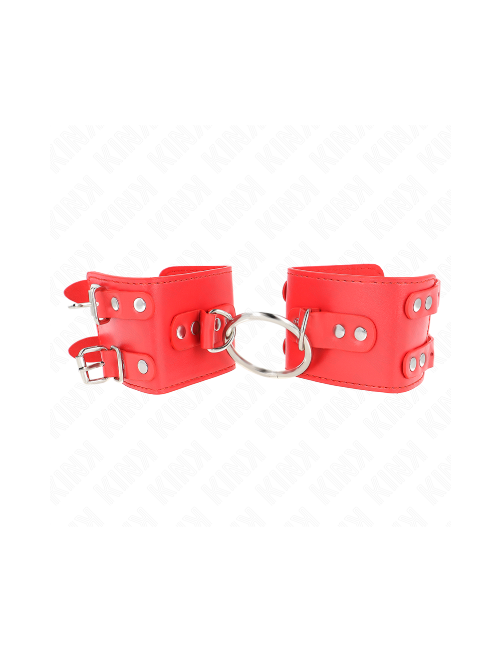 KINK - FIXED WRIST RESTRAINTS WITH RING AND STUDS ADJUSTABLE RED 17-22 CM X 6.5 CM