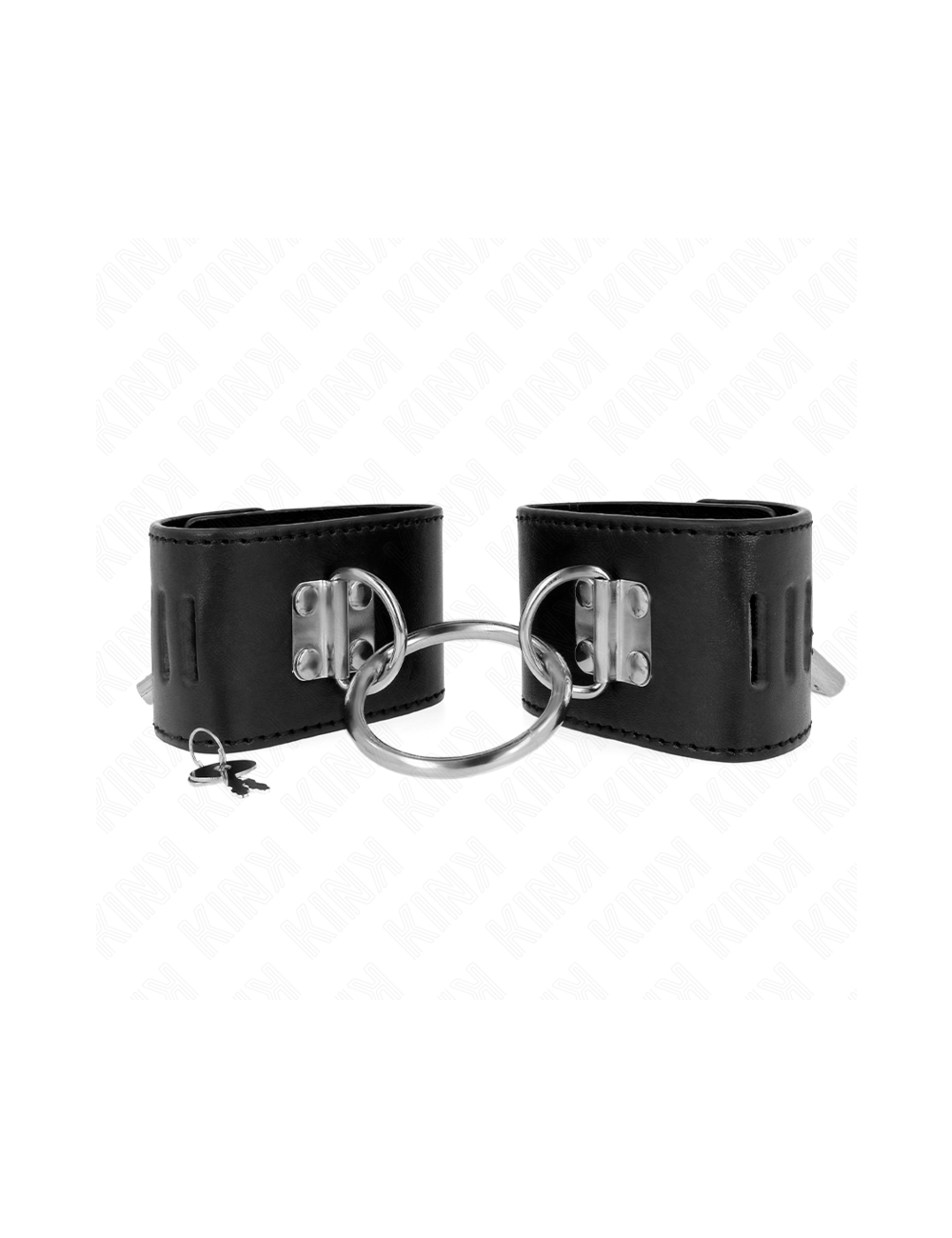 KINK - FIXED WRIST RESTRAINTS WITH RING AND PADLOCK CLOSURE BLACK ADJUSTABLE 16-23 CM X 5.5 CM