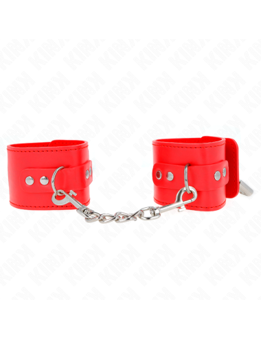 KINK - WRIST RESTRAINTS WITH PADLOCK CLOSURE RED ADJUSTABLE 16-23 CM X 5.5 CM