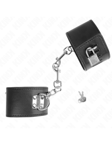 KINK - WRIST RESTRAINTS WITH PADLOCK CLOSURE BLACK ADJUSTABLE 16-23 CM X 5.5 CM