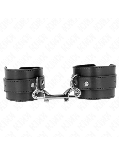 KINK - WRIST RESTRAINTS-SINGLE RIVET ROW AND BIG BUCKLE BLACK ADJUSTABLE 17-28 CM X 5 CM