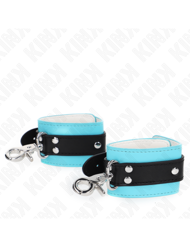 KINK - PREMIUM LOCKABLE WRIST RESTRAINTS BLACK / BLUE ADJUSTABLE 21-28 CM X 5.5 CM