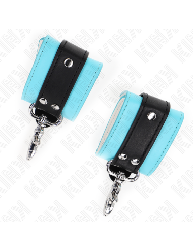 KINK - PREMIUM LOCKABLE WRIST RESTRAINTS BLACK / BLUE ADJUSTABLE 21-28 CM X 5.5 CM