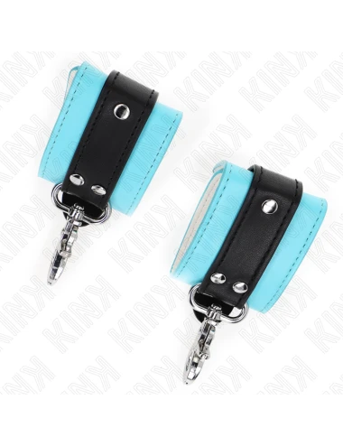 KINK - PREMIUM LOCKABLE WRIST RESTRAINTS BLACK / BLUE ADJUSTABLE 21-28 CM X 5.5 CM