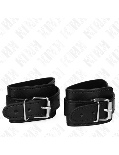 KINK - LOCKABLE DUNGEON WRIST RESTRAINTS BLACK ADJUSTABLE 21-28 CM X 5.5 CM