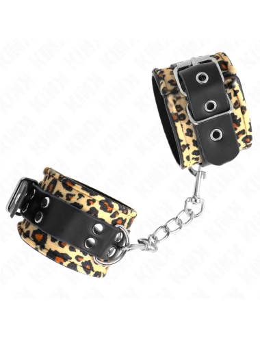 KINK - LEOPARD REAL LEATHER WRIST RESTRAINT ADJUSTABLE 18-29 CM X 5.5 CM