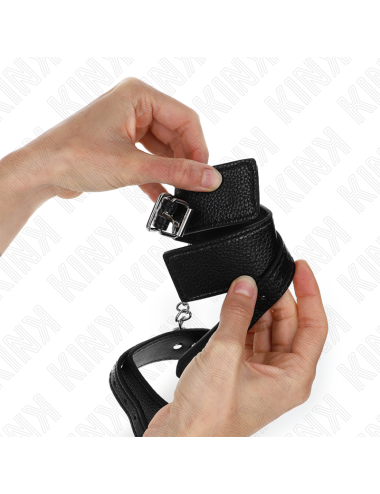 KINK - SNAKE PATTERN WRIST RESTRAINTS BLACK ADJUSTABLE 20-28 CM X 5.4 CM