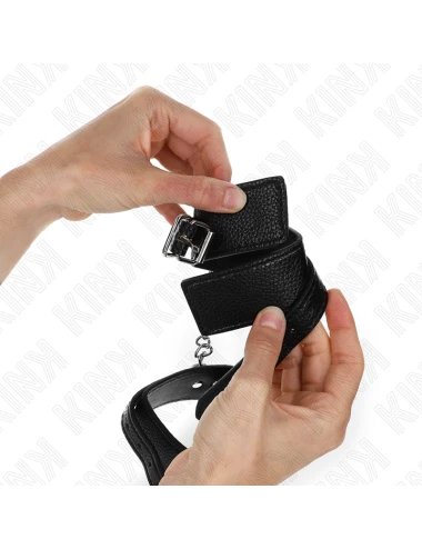 KINK - SNAKE PATTERN WRIST RESTRAINTS BLACK ADJUSTABLE 20-28 CM X 5.4 CM