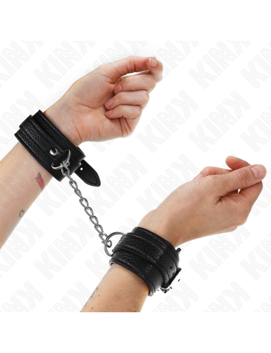KINK - SNAKE PATTERN WRIST RESTRAINTS BLACK ADJUSTABLE 20-28 CM X 5.4 CM