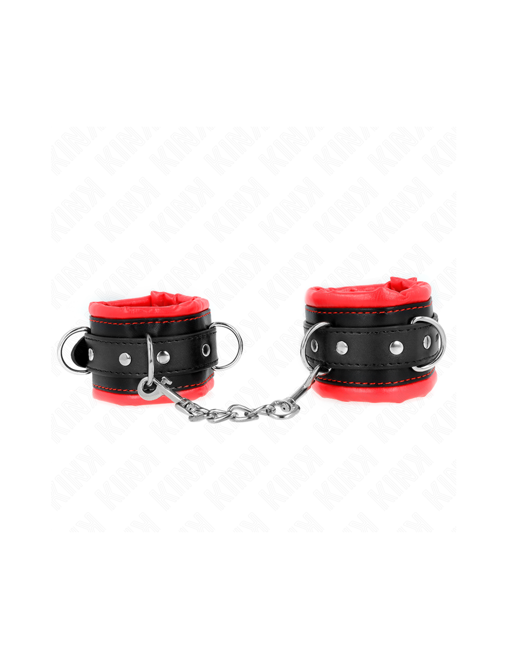 KINK - HEAVY WRIST RESTRAINTS WITH RED FUR LINED ADJUSTABLE 20-30 CM X 6 CM