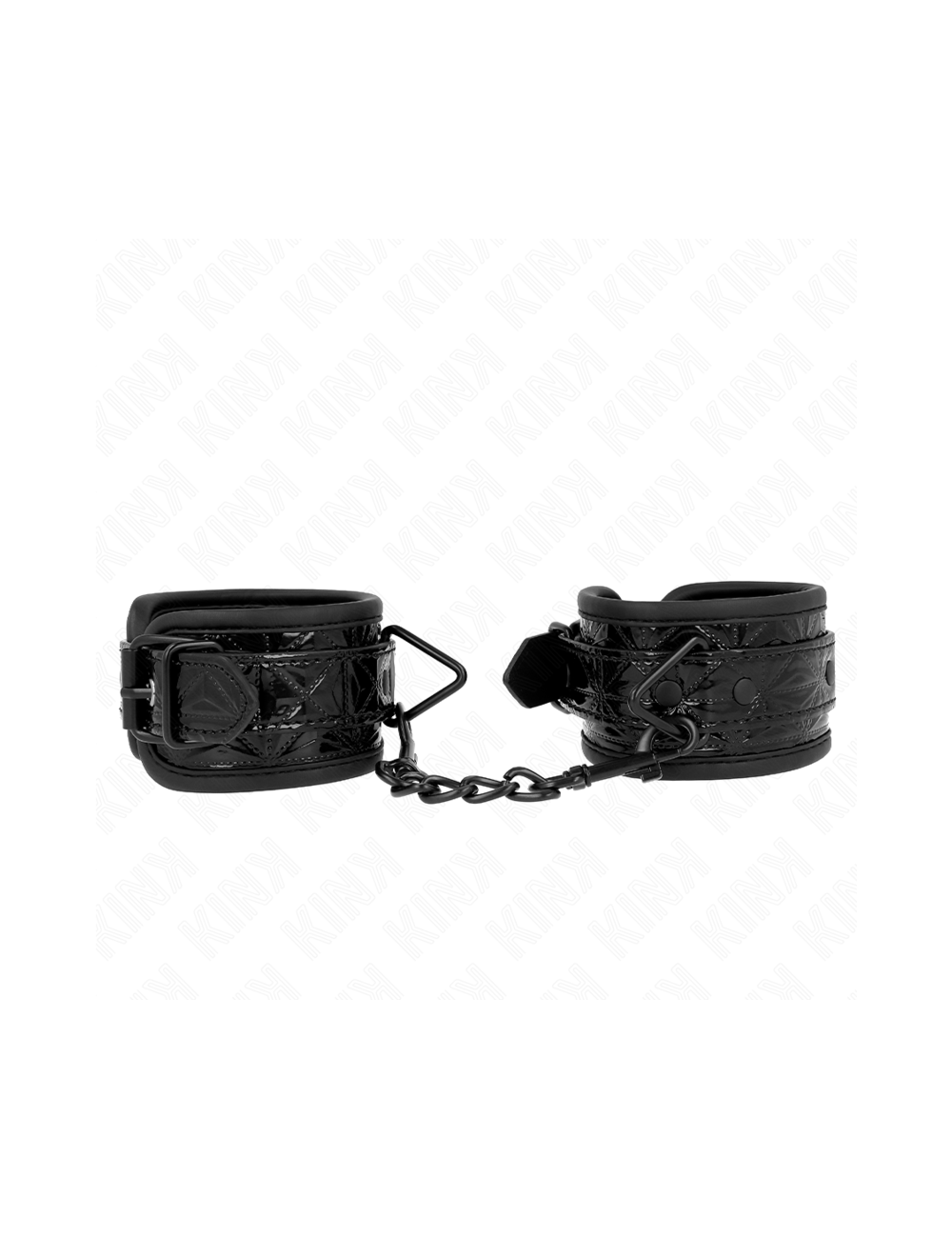 KINK - DIAMOND PATTERN WRIST RESTRAINTS BLACK ADJUSTABLE 17-26 CM X 5.5 CM