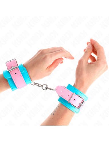 KINK - CUTE WRIST RESTRAINTS BLUE / PINK ADJUSTABLE 16-28 CM X 5 CM